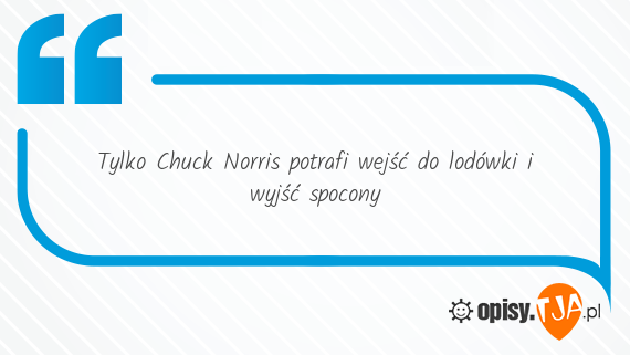 Tylko Chuck Norris potrafi wejść do lodówki i wyjść spocony